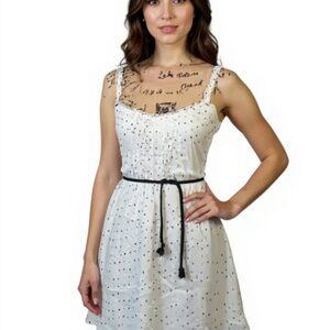 (E-147) Zara trafaluc collections‎ short sleeves womens dress size S ivory color